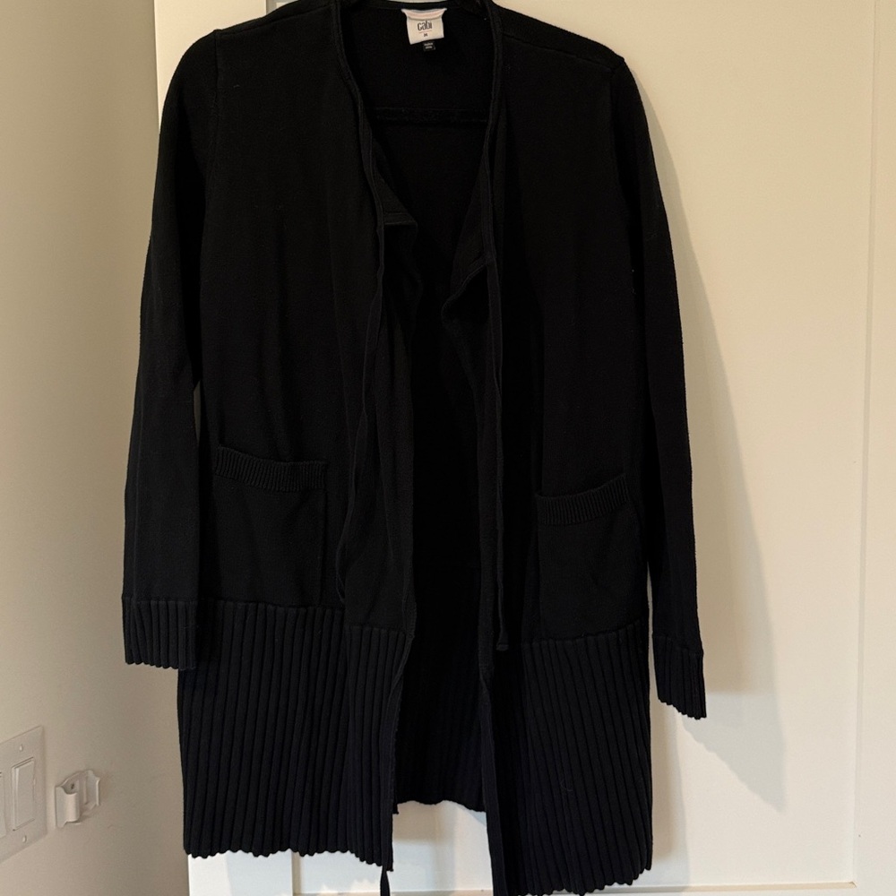 CAbi Black Open Front Cardigan